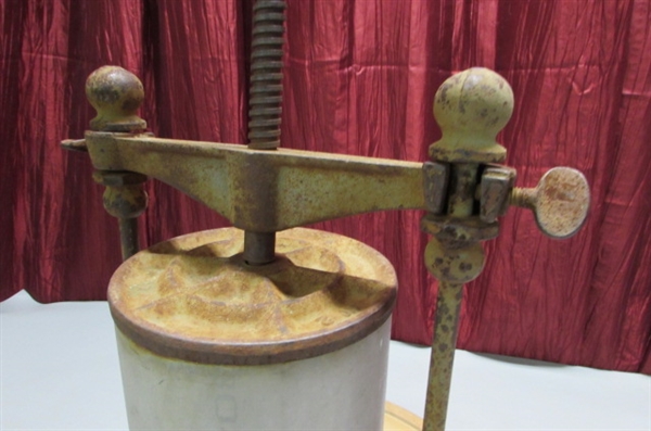 ANTIQUE CHEESE or SAUSAGE PRESS