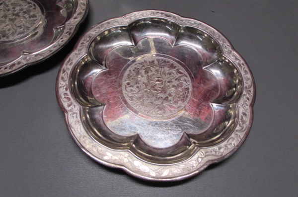 SET OF 5 SILVERPLATE 9 PLATES FROM THE YUAN DYNASTY