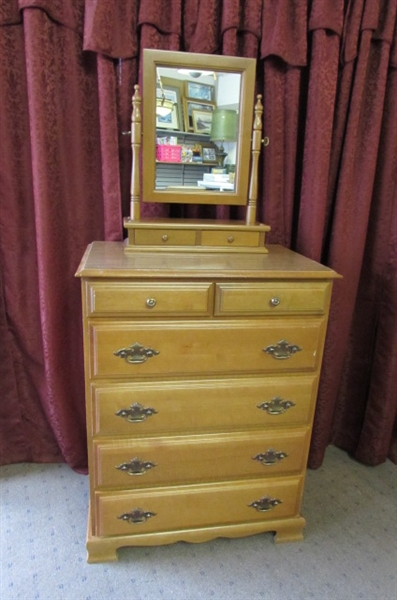 6-DRAWER DRESSER WITH REMOVABLE MIRROR