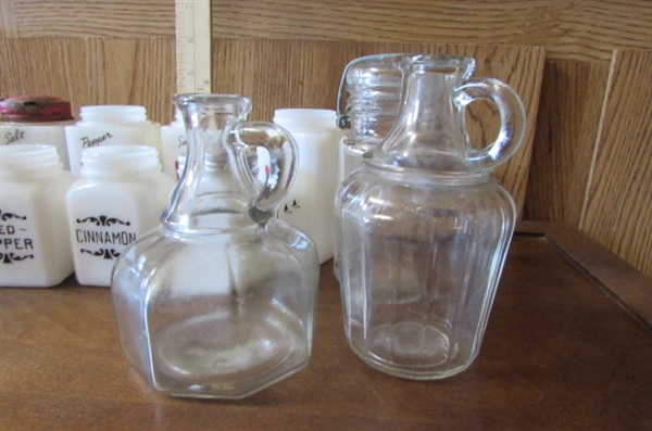 VINTAGE MILK GLASS SPICE/CONDIMENT JARS
