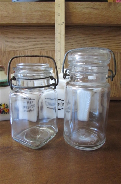 VINTAGE MILK GLASS SPICE/CONDIMENT JARS