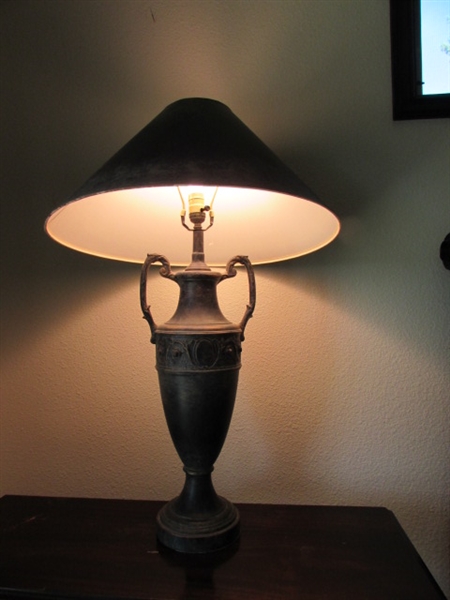 ANTIQUE SOFA/HALLWAY TABLE & CAMBRIDGE LAMP