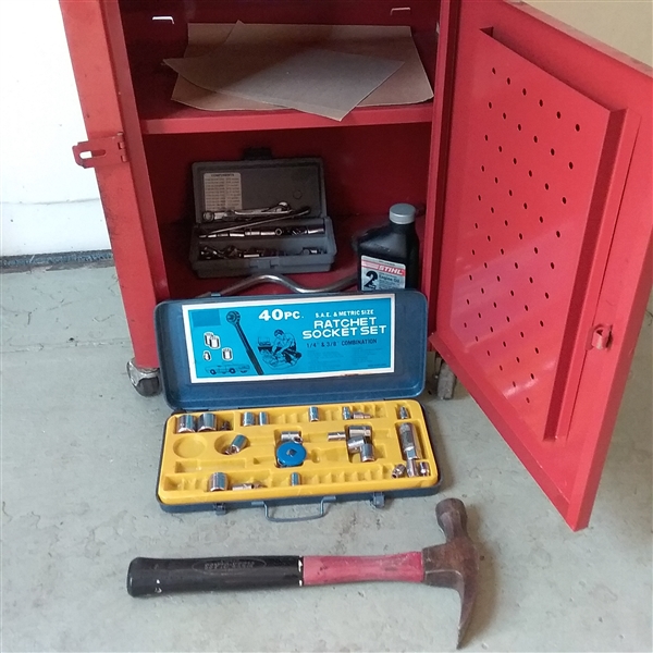 SMALL TOOL BOX SET WITH TOOLS & HARDWARE