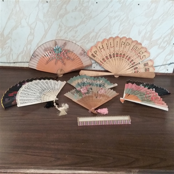 COLLECTION OF HAND FANS