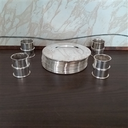 SILVER PLATED BREAD & BUTTER PLATES AND NAPKIN RINGS