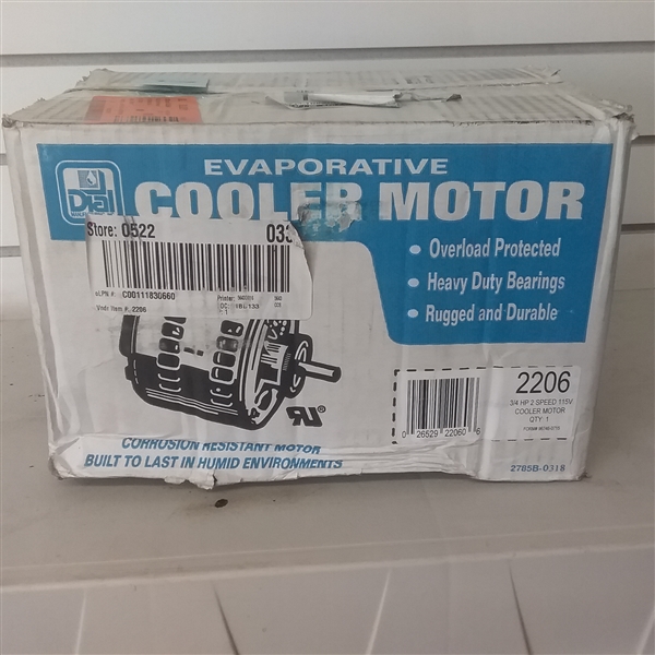EVAPORATIVE COOLER MOTOR 3/4 HP