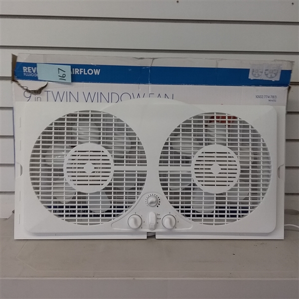 9 TWIN WINDOW FAN - REVERSIBLE AIR FLOW 
