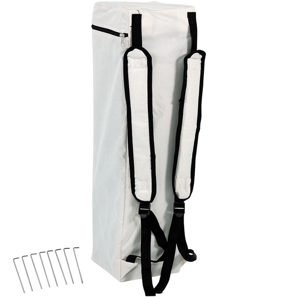 Sunnydaze Decor 7.5 ft. x 7.5 ft. Light Grey Slant Leg Instant Pop Up Compact Backpack Canopy