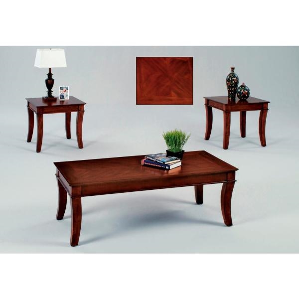 Corona Medium Cherry Cocktail Table and 2-End Tables (3-Pack )
