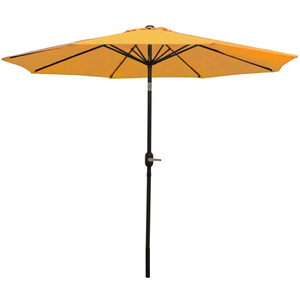 Sunnydaze Decor 9 ft. Aluminum Market Tilt Patio Umbrella in Gold