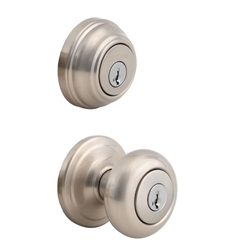 KWIKSET EXTERIOR ENTRY DOOR KNOB AND SINGLE CYLINDER DEADBOLT WITH SMARTKEY TECHNOLOGY 