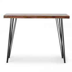 NOBLE HOUSE BROWN WOOD AND METAL CONSOLE TABLE
