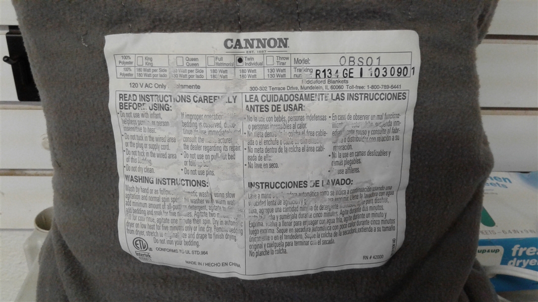 CANNON TWIN ELECTRIC BLANKET