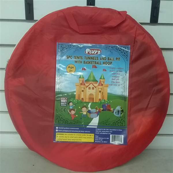 PLAYZ 5 PC POP UP TENT, TUNNEL, AND BALL PIT PLAY HOUSE SET