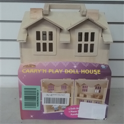 CARRYN PLAY DOLL HOUSE WITH DOLLS AND FURNITURE