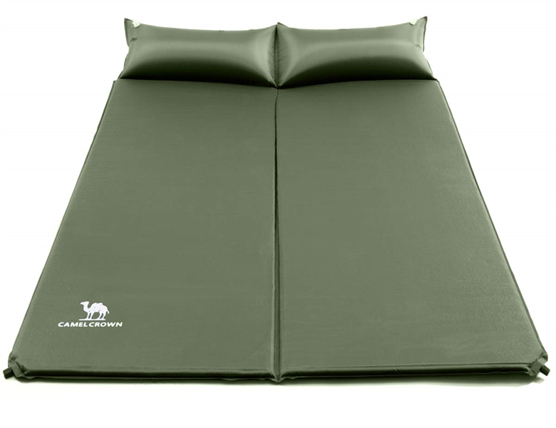 CAMELCROWN DOUBLE SELF INFATING CAMPING PAD WITH PILLOWS
