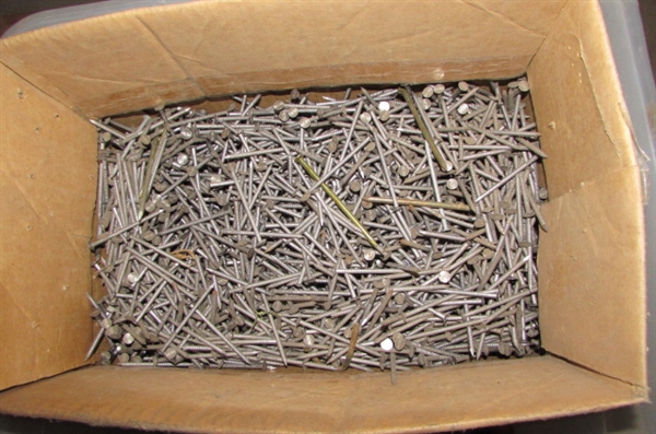 TUB OF NAILS AND SCREWS