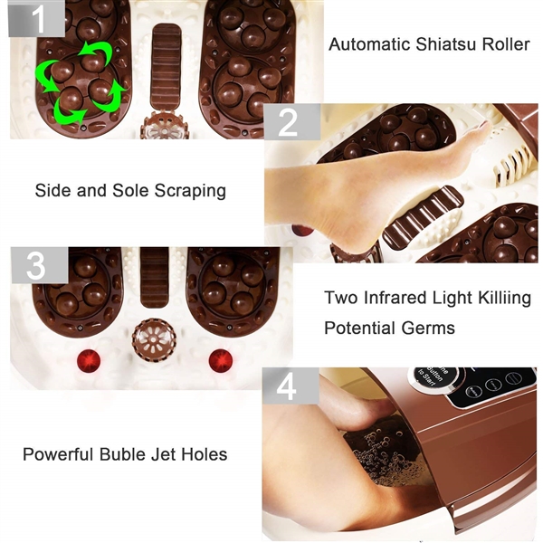 FOOT SPA MASSAGER WITH HEAT AND JETS