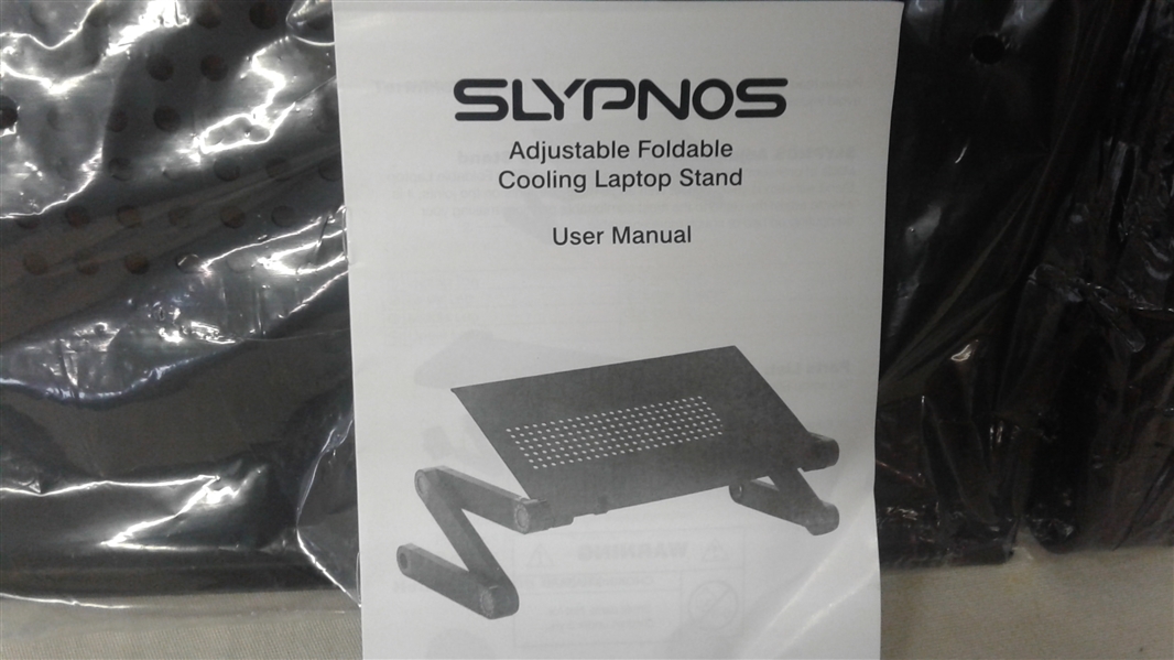 SLYPNOS ADJUSTABLE FOLDABLE COOLING LAPTOP STAND
