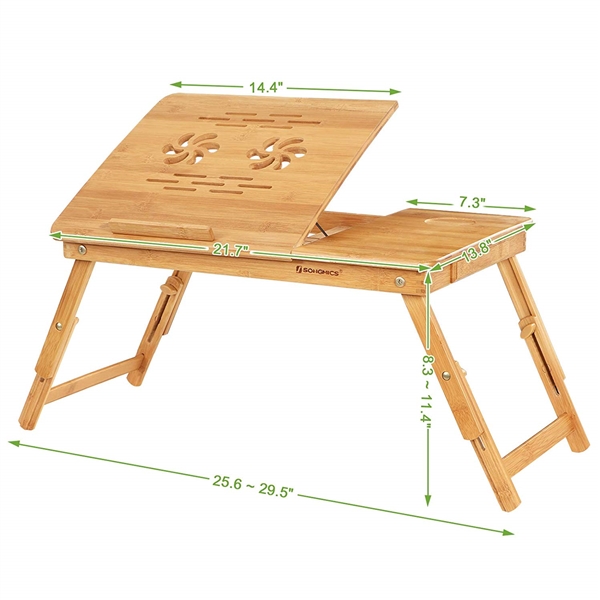 BAMBOO LAPTOP TABLE WITH USB FAN