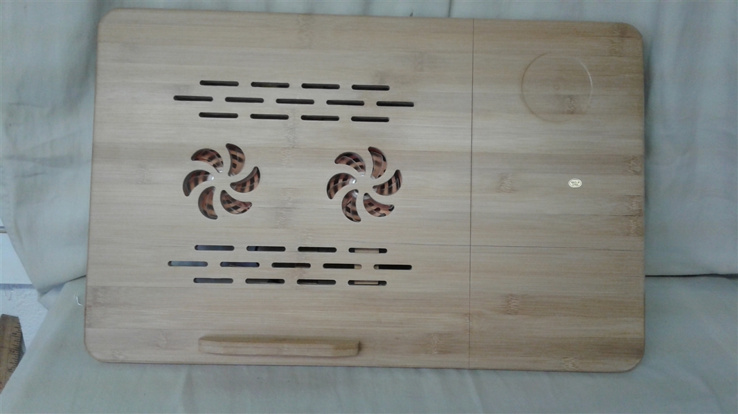 BAMBOO LAPTOP TABLE WITH USB FAN