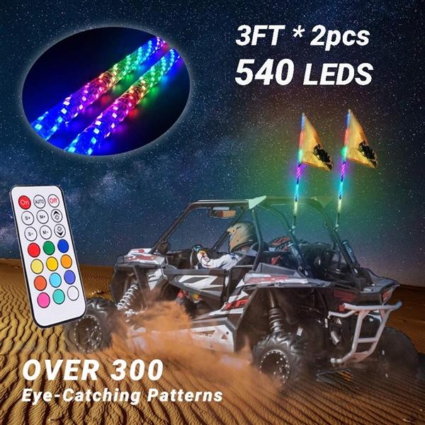 2 LED LIGHTED WHIPS FOR OFFROAD *USED*
