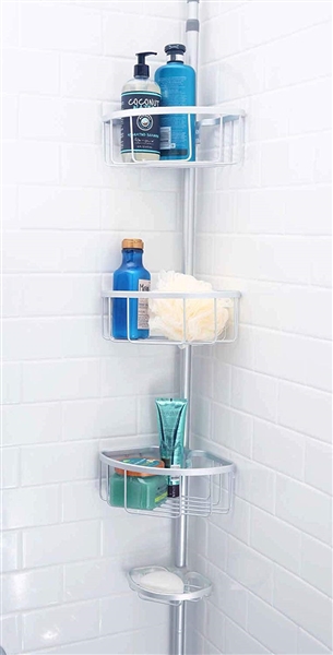 4 TIER TENSION ROD SHOWER CADDY