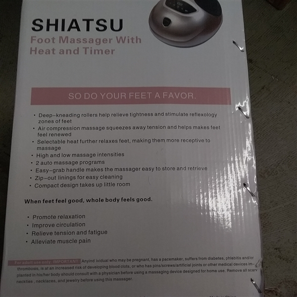 SHIATSU FOOT MASSAGER WITH HEAT & TIMER