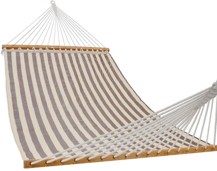 PATIO GUARDER 14 FT PORTABLE HAMMOCK DOUBLE SIZE BROWN STRIPED