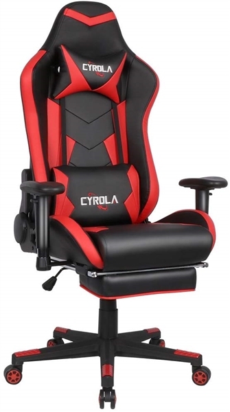 CYROLA HIGH BACK GAMING CHAIR WITH FOOTREST *READ DESCRIPTION *