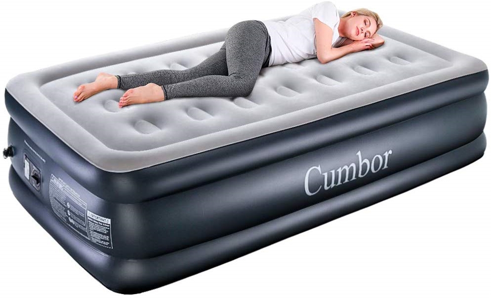 cumbor queen air mattress with built in pump