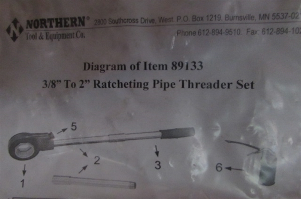 NORTHERN TOOL RATCHETING PIPE THREADER