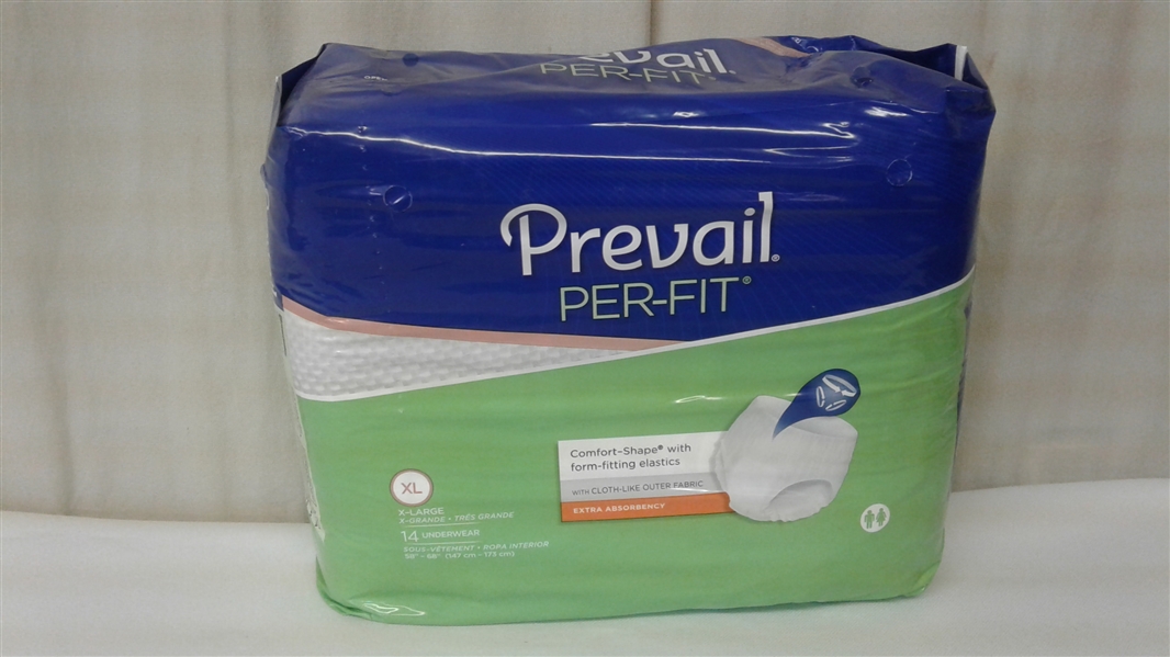 PREVAIL PER-FIT XL ADULT UNDERWEAR 14 PACK EXTRA ABSORBENCY UNISEX