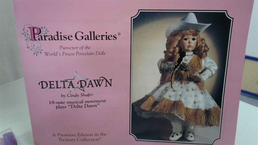 PARADISE GALLERIES DELTA DAWN PORCELAIN DOLL BY CINDY SHAFER