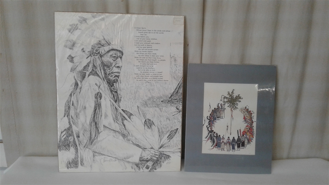 2 INDIAN PRINTS- ONE IS SIGNED