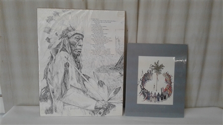 2 INDIAN PRINTS- ONE IS SIGNED