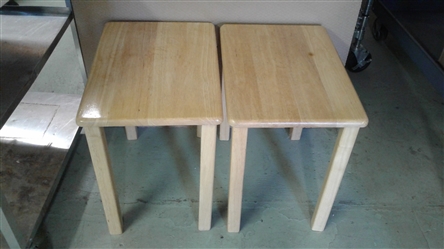 PAIR OF WOOD SIDE TABLES * MATCH PREVIOUS LOT*