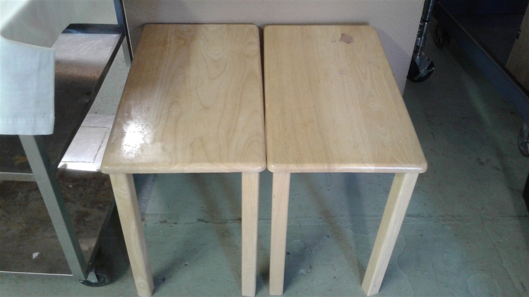PAIR OF RECTANGLE WOOD SIDE TABLES *MATCH PREVIOUS LOTS*