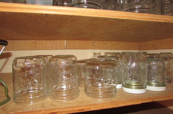 LARGE LOT OF CANNING JARS, LIDS, RINGS & MORE