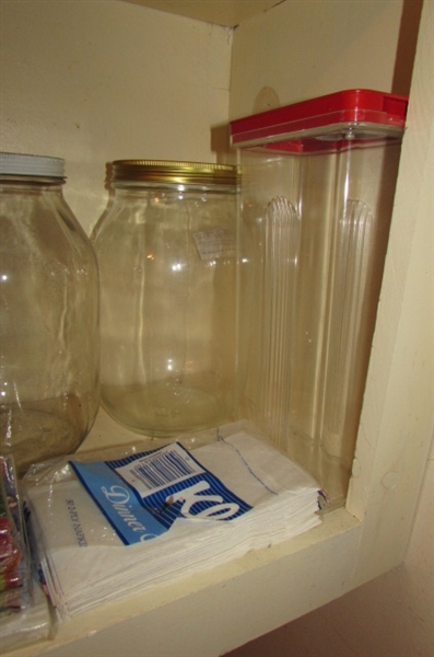 PAPER PRODUCTS & LARGE STORAGE JARS