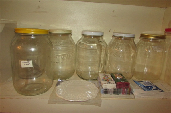 PAPER PRODUCTS & LARGE STORAGE JARS