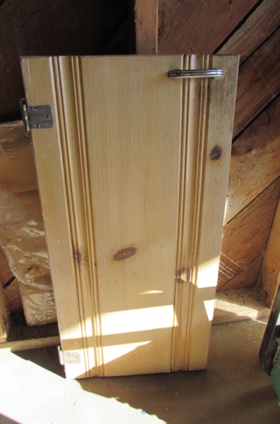 3 VINTAGE KNOTTY PINE CUPBOARD DOORS *LOCATED AT ESTATE*