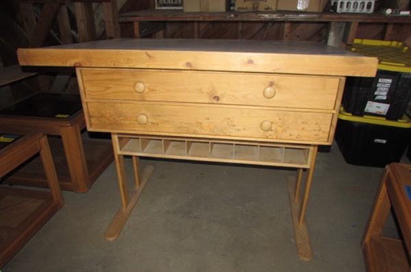 CUSTOM MADE SOLID WOOD DRAFTING TABLE *LOCATED AT ESTATE*
