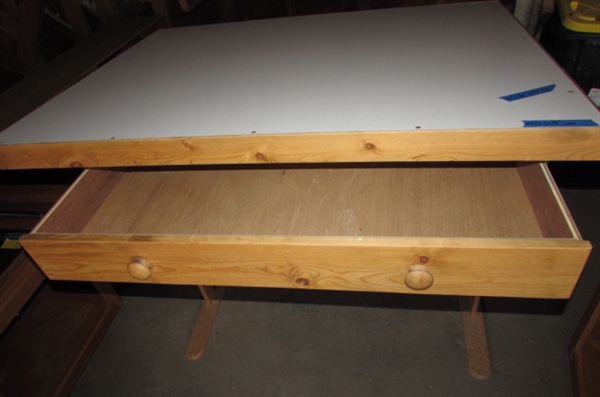 CUSTOM MADE SOLID WOOD DRAFTING TABLE *LOCATED AT ESTATE*