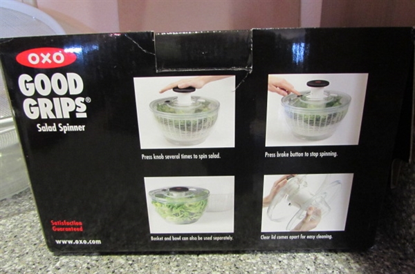 SALAD SPINNERS, PYREX BOWLS & PAN & MORE