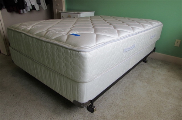 SEALY POSTUREPEDIC FULL SIZE BED WITH METAL FRAME