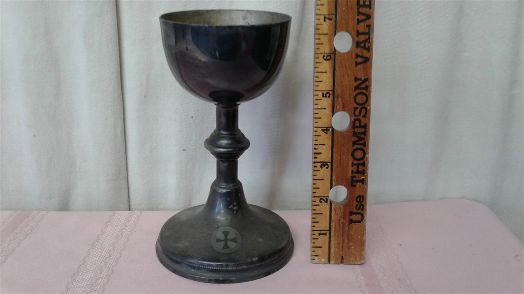 HANDWROUGHT STERLING CUP AND GMCO EP GOBLET