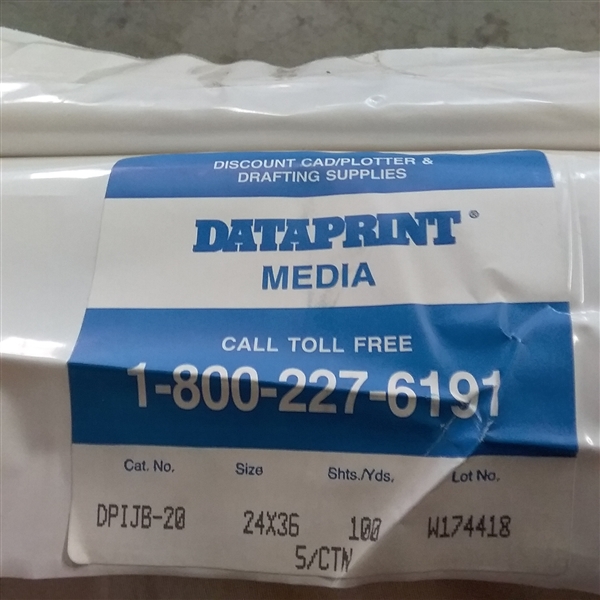 DATAPRINT 24 X 36 INCH PLOTTER PAPER