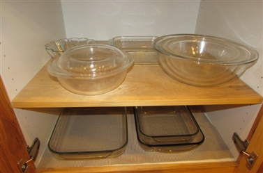 PYREX BAKING DISHES AND MIXING BOWLS