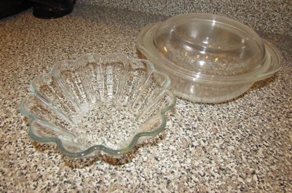 PYREX BAKING DISHES AND MIXING BOWLS